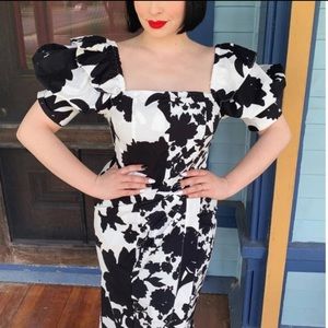 Christopher John Puff Sleeve Formal Dress